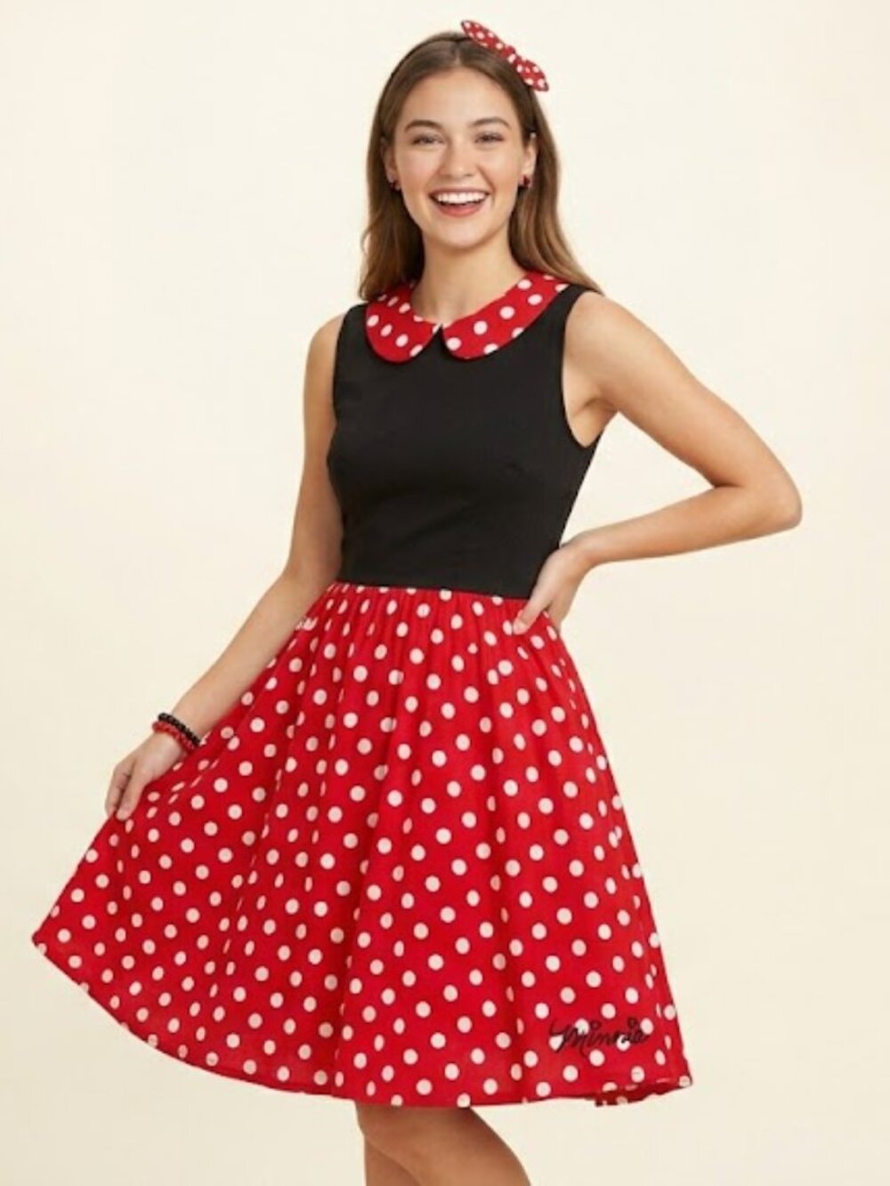 Disney Parks Minnie Mouse Rock the Dots Sleeveless Dress L